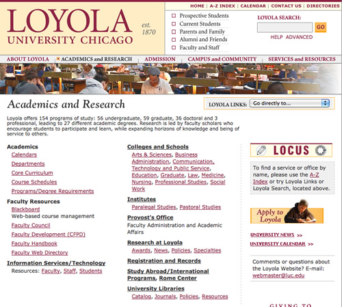 Loyola University Chicago: inner page